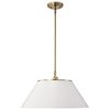 Nuvo Dover 3-Light Large Pendant White with Vintage Brass 60/7415